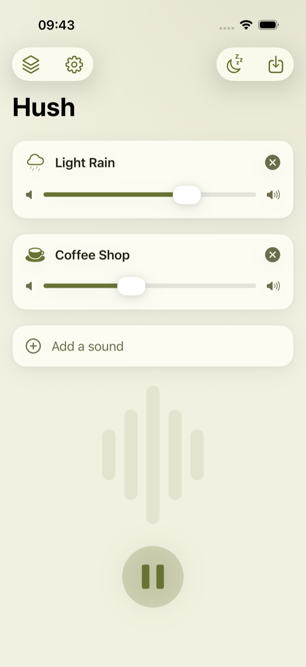 Hush in the Olive theme.